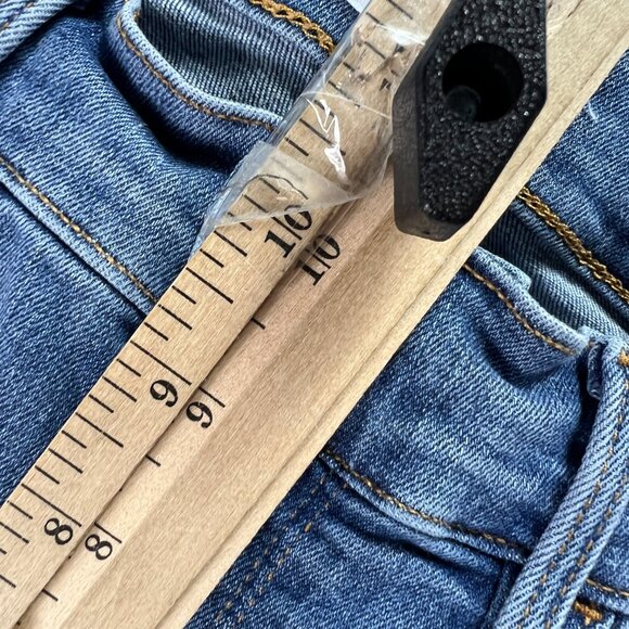 Frame Jeans Womens 28x25* Le Flare Crop Mid Rise Blue Faded Raw Hem Denim Tag 28 - Picture 15 of 16